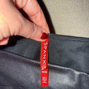 SPANX Black Leather Leggings Whimsy Goth Rock and Roll Career Hippie Medium